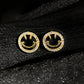 Hollow Out Smiling Face Earrings Female Small Simple Exquisite Lovely Mini