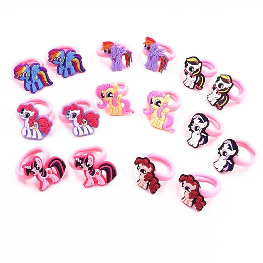 16 Styles 2Pcs/set Unicorn Cartoon Hair Accessories Children Rubber Bands