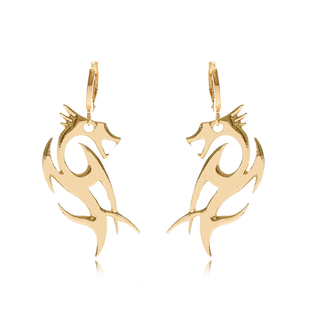 Sharp Dragon Drop Earrings Women Travel Fashion Cartoon Earrings Creative