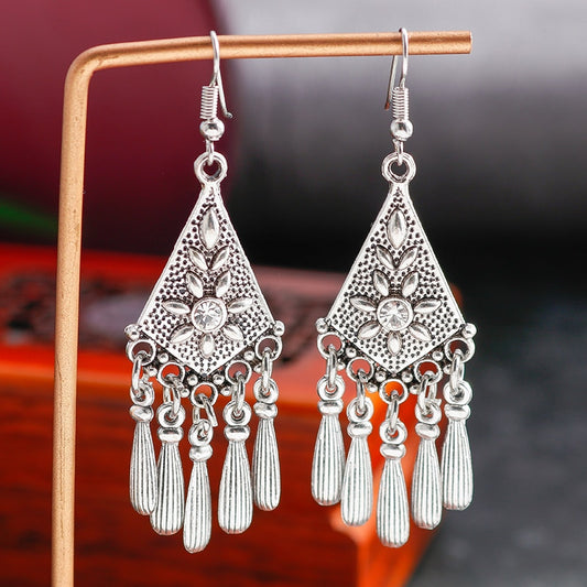 Boho Rhombus Pendant Dangle Earrings Women Gifts Earring Cute Girls Eardrop