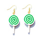 Green Spin Resin Candy Lollipop Drop Earrings Cartoon Ear Pendants Accessories