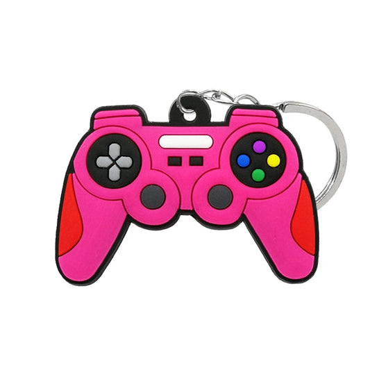 Pink Gamepad PVC Keyring Cute Cartoon Style Keychains Bag Car Pendant Jewelry