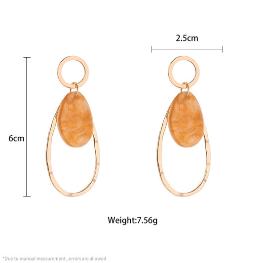 Amber Color Dangle Earrings Women Party Wedding Jewelry Dangle Gifts Earrings