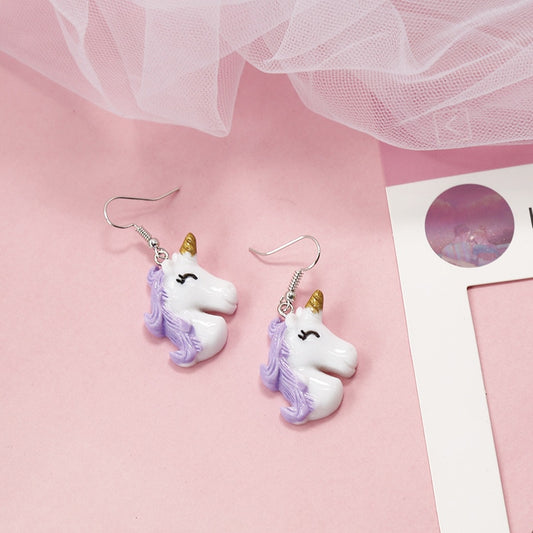 Unicorn Dangle Earrings Fashion Party Girls Pendant Earrings Women Jewelry