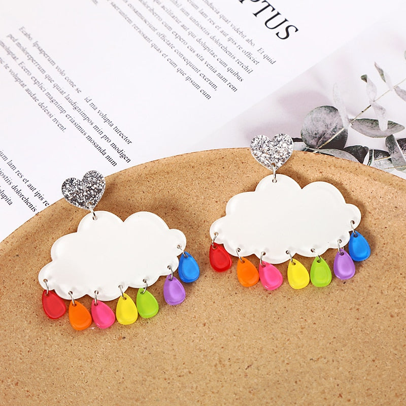 47 Styles Guitar Fish Eye Acrylic Drop Earrings Female Travel Cartoon Earrings