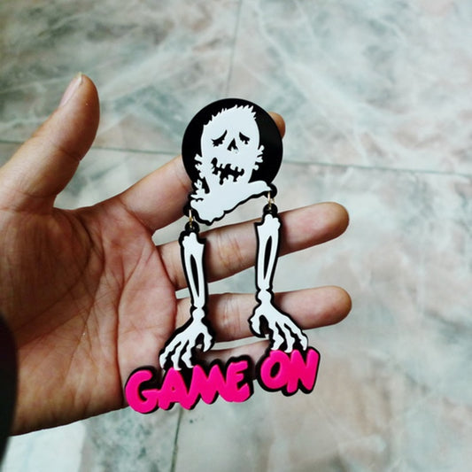 Game On Halloween Drop Earrings Cartoon Art Women Party Jewelry Ear Fashion