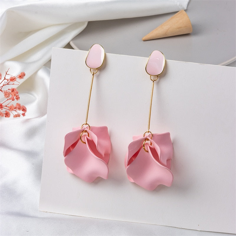 36 Styles Flower Acrylic Petals Dangle Earrings Women Travel Fashion Cartoon