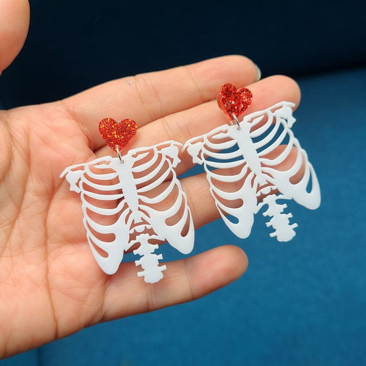 Rib Cage Drop Earrings Cartoon Art Women Party Jewelry Ear Fashion Pendant