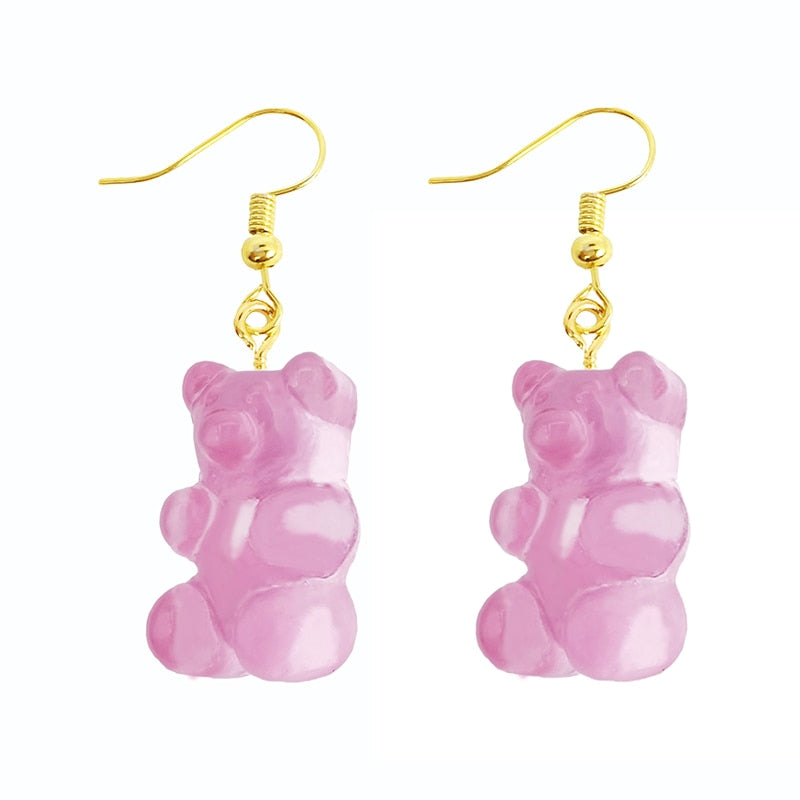 Violet Resin Animal Drop Earrings Women Creativity Jewelry Cute Earring Girls