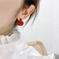 Love Red Heart Lady Cute Stud Earrings for Women Jewelry Girls Earrings