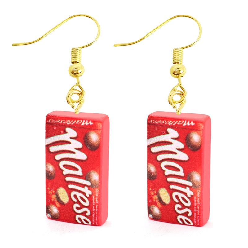 Cute Funny Chocolate Balls Drop Earrings Women Creativity Jewelry Cute Earring