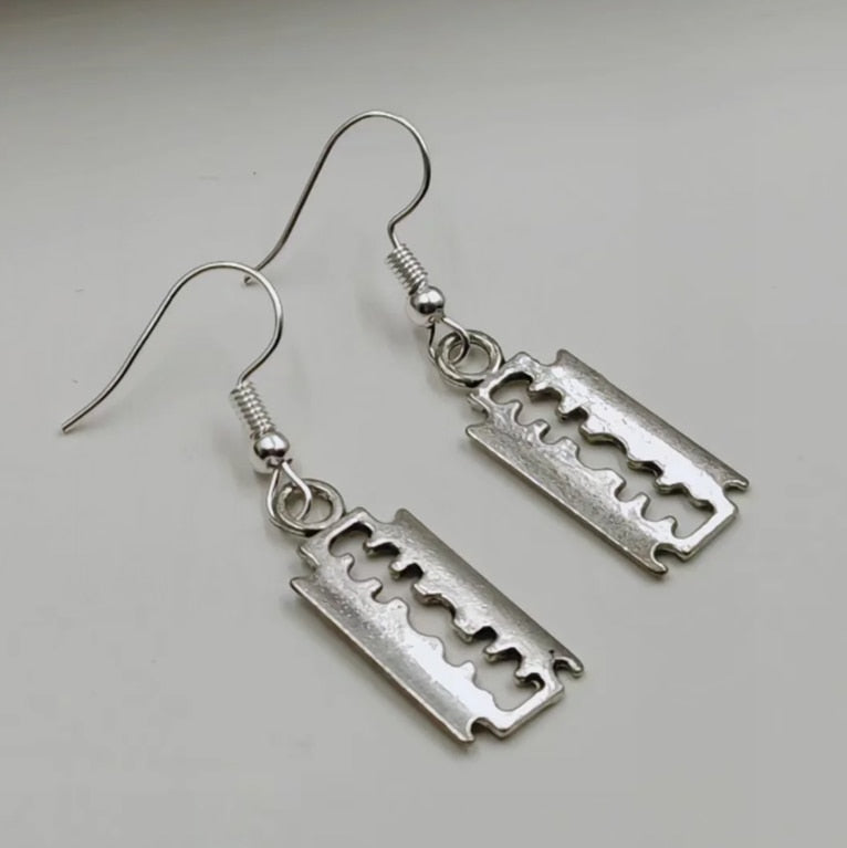 Metal Razor Drop Earrings Women Party Wedding Jewelry Dangle Gifts Earrings