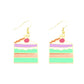 Cake Slice Drop Earrings Cartoon Ear Pendants Accessories Women Art Jewelry
