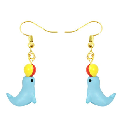 Seal Drop Earrings Cartoon Art Women Party Jewelry Ear Fashion Pendant