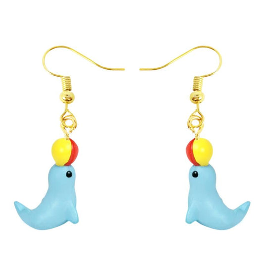 Seal Drop Earrings Cartoon Art Women Party Jewelry Ear Fashion Pendant