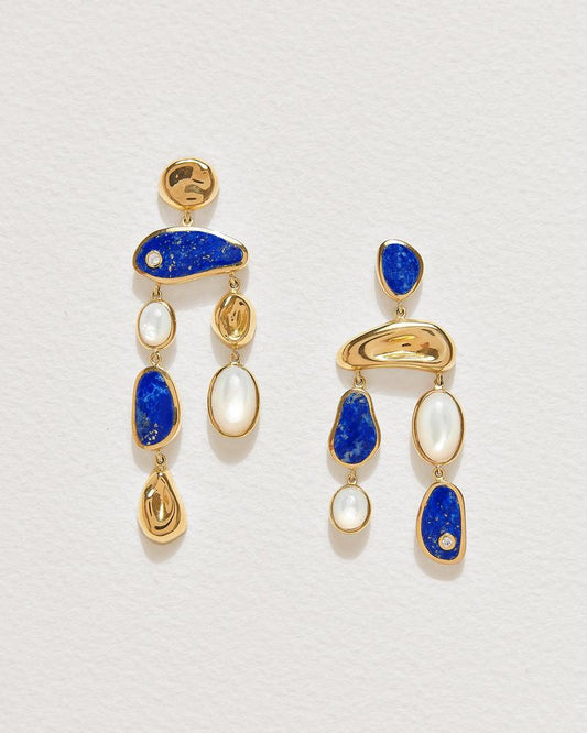 Irregular Blue White Drop Earrings Jewelry For Women Fashion Accessories Trendy