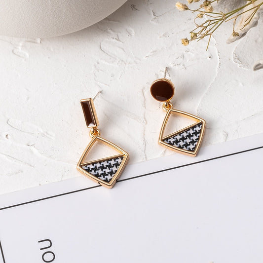 Black and White Pattern Dangle Earrings Women Party Wedding Jewelry Dangle Gifts