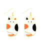 Orange Black Cat Drop Earrings Cartoon Ear Pendants Accessories Women Art