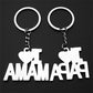 I Love Mama Papa Letters Metal Keychains Charms Mothers Fathers Day Gift Key