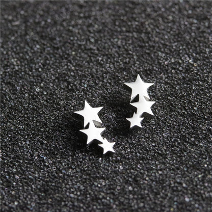 Stars Stainless Steel Earrings Women Jewelry Small Studs Gifts Earring