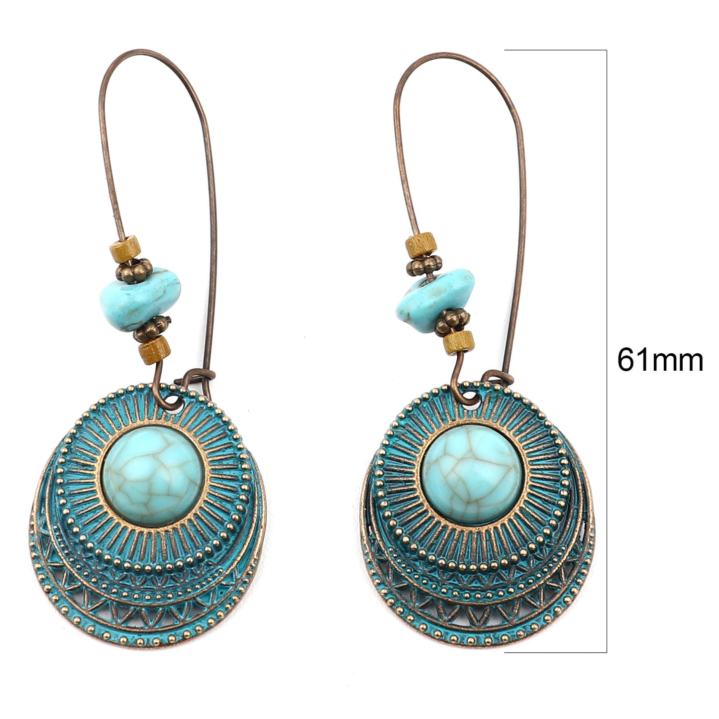 Textured Decor Turquoise Decor Lady Cute Dangle Earrings for Women Jewelry Girls