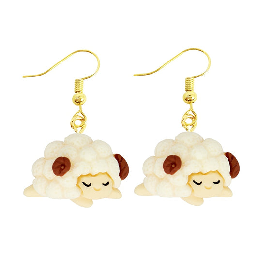 Sleeping Sheep Drop Earrings Women Art Fashion Cartoon Earrings Creative Jewelry