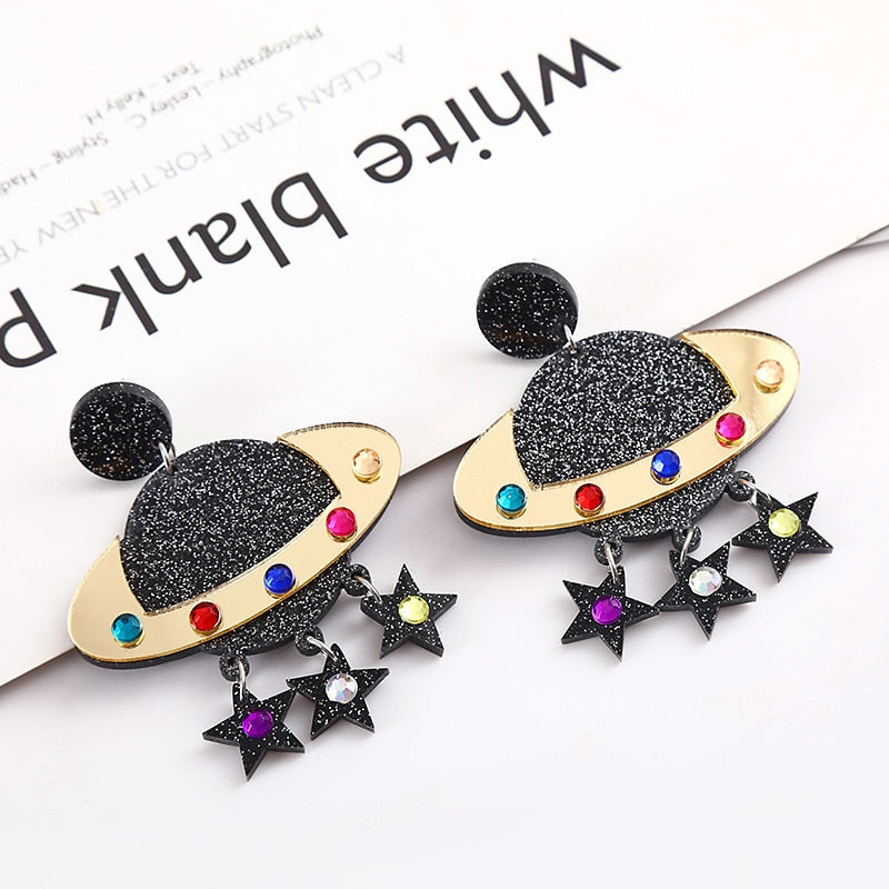 51 Styles Robot Donut Panda Lightning Drop Earrings Women Travel Fashion Cartoon