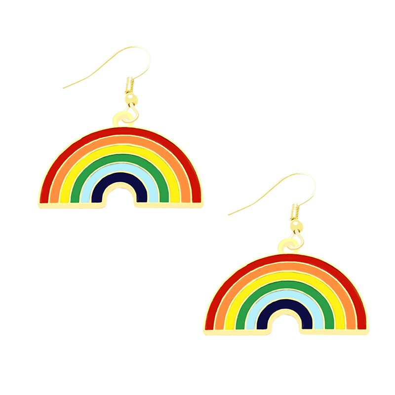 Cute Rainbow Drop Earrings Cartoon Art Women Party Jewelry Ear Fashion Pendant