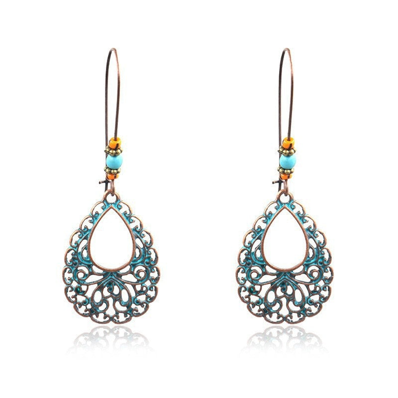 Hollow Decor Drop Shape Charm Earrings For Women Girl Fashion Modern Jewelry