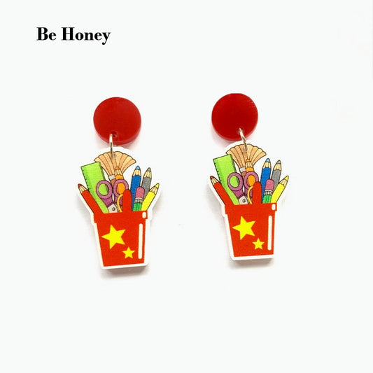 Colorful Pensils Drop Dangle Earrings Trendy Women Fashion Earrings Jewelry Gift