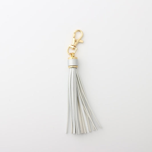 Light Grey Tassel PU Leather Keychain Cartoon Key Holder Car handbag Keyring