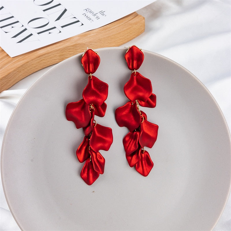 36 Styles Flower Acrylic Petals Dangle Earrings Women Travel Fashion Cartoon