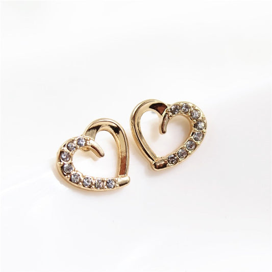 Heart/Leaf Branch Stylish Modern Stud Earrings Zircons Fashion Female Earrings