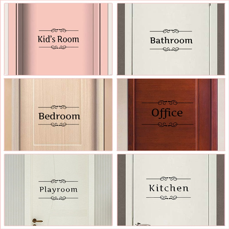 WC Toilet Entrance Sign Door Stickers For Public Place Home Decoration Creative