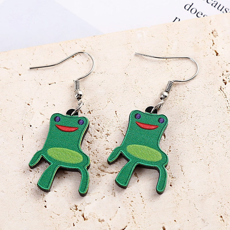 47 Styles Guitar Fish Eye Acrylic Drop Earrings Female Travel Cartoon Earrings