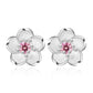 Pink Detail Flower Earring Studs Ear Earrings Jewelry Accessories Birthday Gift