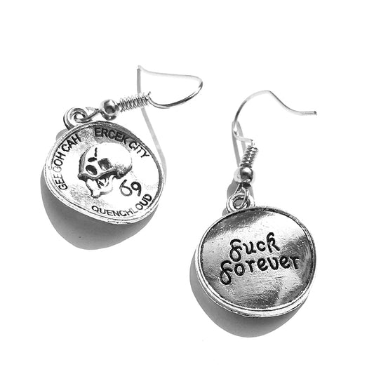 Creative Design Metal Coin Design Drop Earrings Women Creativity Jewelry Cute