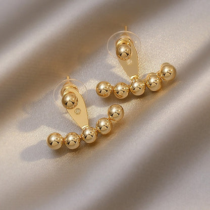 Shiny Bead Balls Stud Earrings Luxury Wedding Party Fashion Jewelry Gift