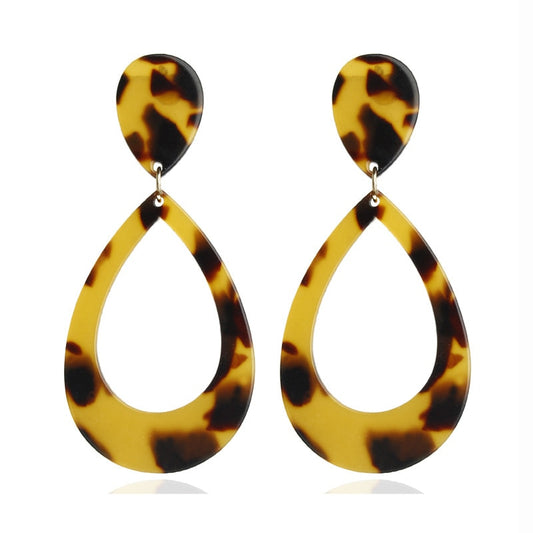 Amber Color Water Drop Earrings Cartoon Art Women Party Jewelry Ear Fashion