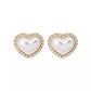 Rhinestone Heart Design Stud Earrings for Women Girls Ear Studs Jewelry Gift