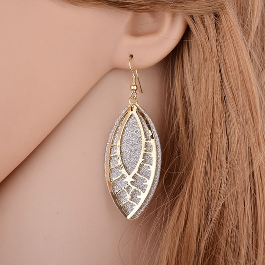 Long Leaf Shape Dangle Earrings Fashion Party Girls Pendant Earrings Women