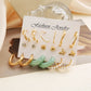 33 Styles 5-9Pairs Set Drop Hoop Earrings Set Acrylic Pearl Tassel Fashion Women