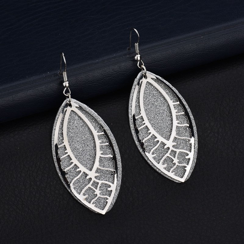 Leaf Design Dangle Earrings Fashion Party Girls Pendant Earrings Women Jewelry