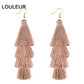 39 Styles  4 Layer Bohemian Multicolor Statement Tassel Dangle Earrings Women