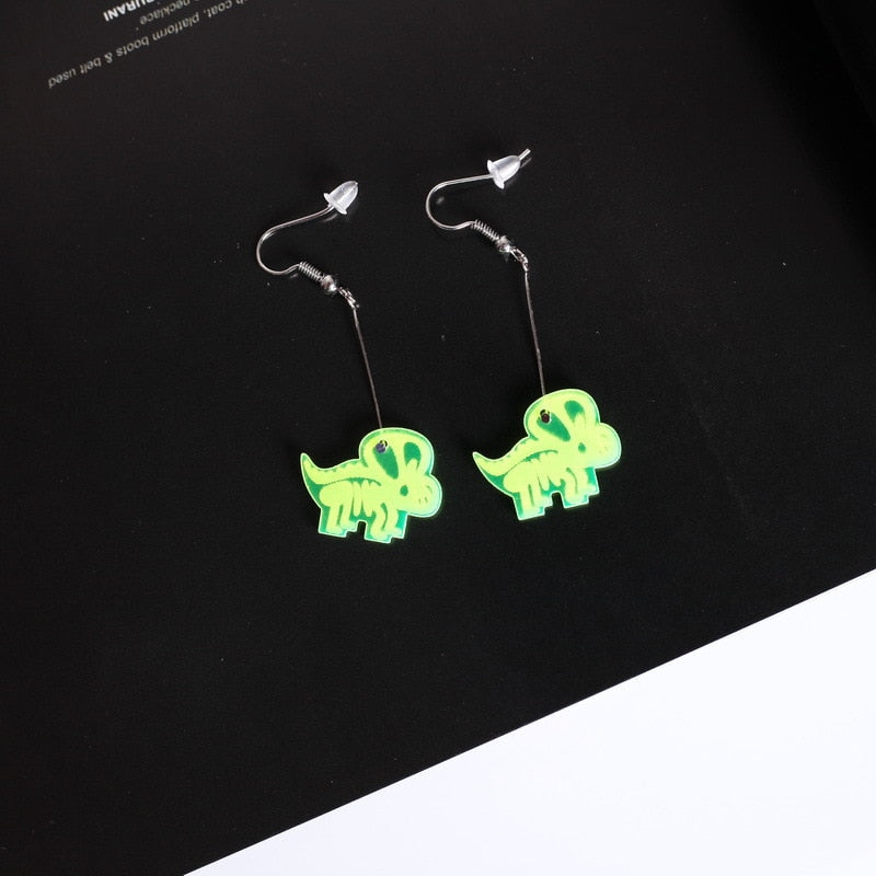 18 Styles Butterfly Dinosaur Dangle Earrings Cartoon Ear Pendants Accessories