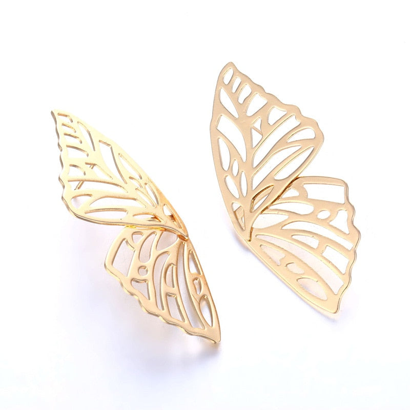 Hollow Butterfly Wings Stud Earring Wedding Party Birthday Gift Jewelry Cute