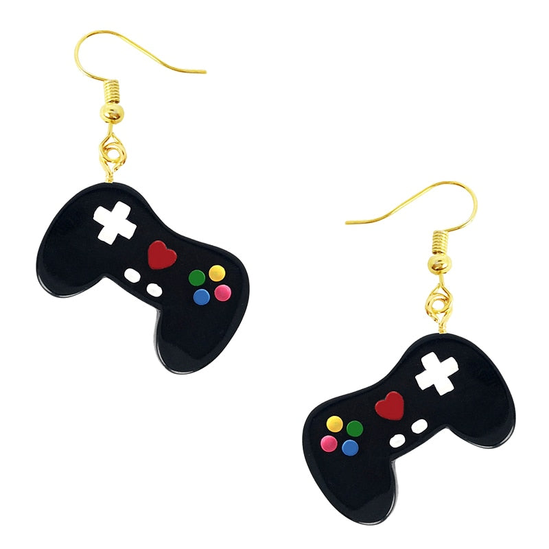 Black Gaming Controller Drop Earrings Women Art Fashion Cartoon Earrings