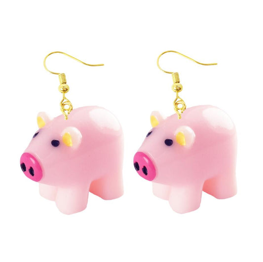 Cute Pig Drop Earrings Cartoon Art Women Party Jewelry Ear Fashion Pendant