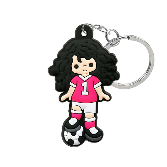 Soccer Girl Keychain Party Gift Cute Keyring Cartoon DIY Jewelry Souvenir