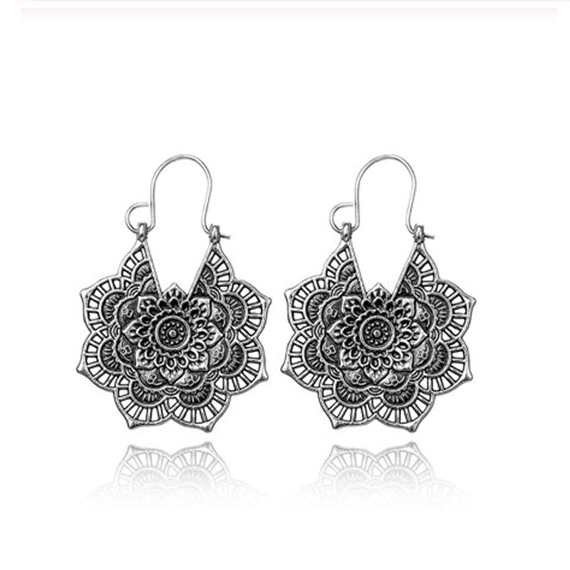 28 Styles Vintage Boho Geometric Carved Hoop Earrings Women Gifts Earring Cute